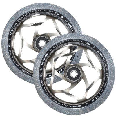 Blunt Envy 120mm/30mm Tri Bearing Wheel Pair - Chrome and Clear