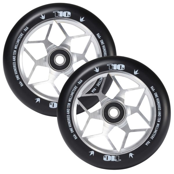 Blunt Envy Diamond Scooter Wheel Pair - 110mm x 24mm - Silver Black