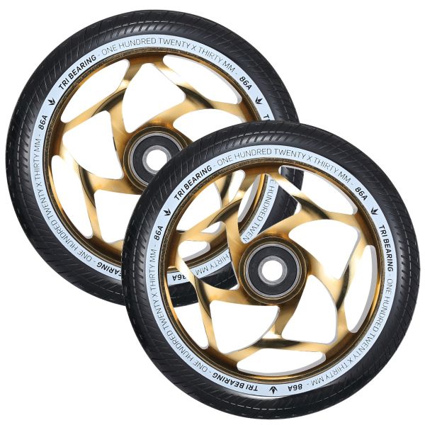 Blunt Envy 120mm/30mm Tri Bearing Wheel Pair - Gold/Black
