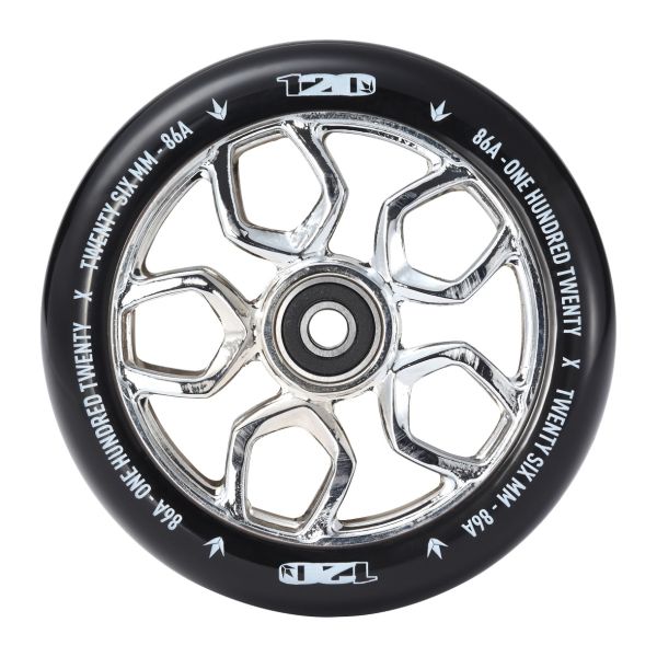 Blunt Envy Lambo Scooter Wheel Pair - 120mm x 26mm - Chrome / Black