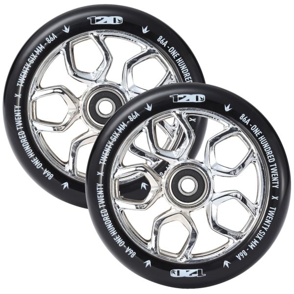 Blunt Envy Lambo Scooter Wheel Pair - 120mm x 26mm - Chrome / Black