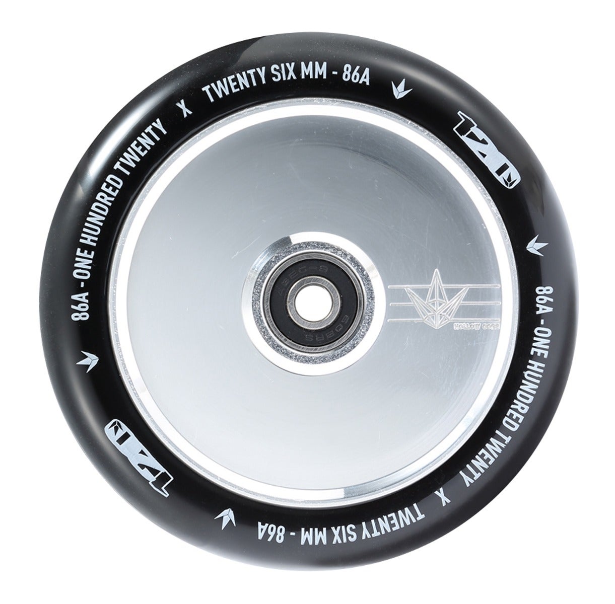 Blunt Envy Hollow Core Scooter Wheel Pair - 110mm x 24mm Black Silver Polish 